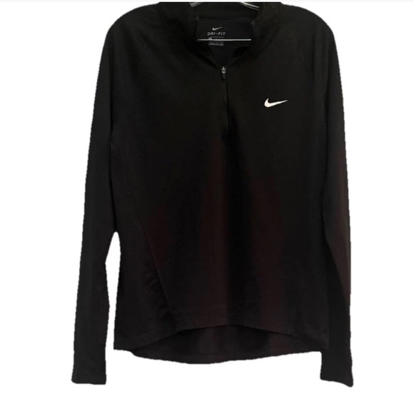 Nike Running Top Womens M Black 1/4 Zip Dri-Fit Pullover Activewear - Picture 1 of 8
